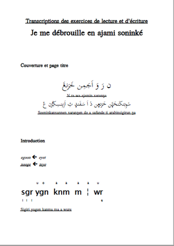 Réponses (version française) : « Je me débrouille en ajami soninké »